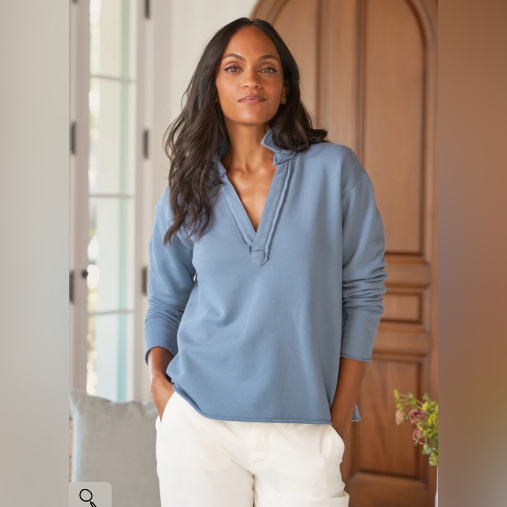 Frank & Eileen PATRICK Popover Henley triple fleece slate blue XL (flaw)